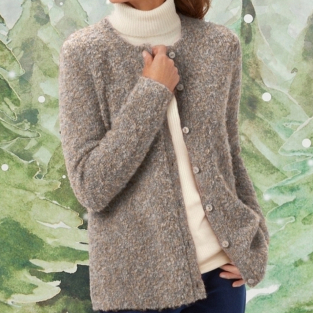 APPLESEED'S Luxe Boucle Pink Button Up Cardigan Sweater Size 2X - Picture 7 of 7